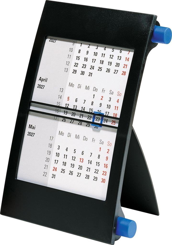 rido/idé 7038000307 3-Monats-Tischkalender 2027 90×120 mm blau/schwarz