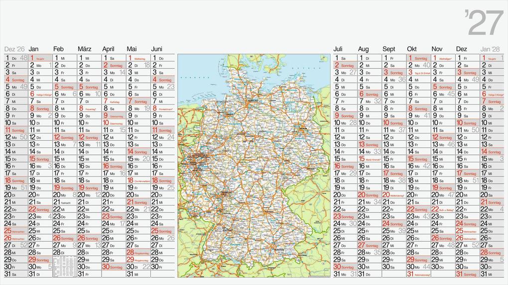 rido/idé 7033680007 Plakatkalender 2027 1140×640 mm