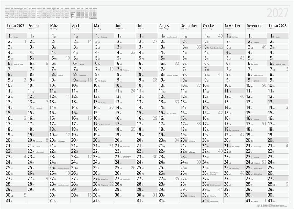 rido/idé 7033600007 Plakatkalender Mod. young design 2027 860×610 mm