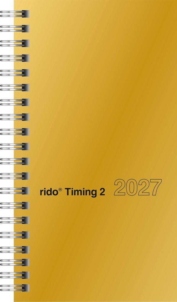 rido/idé 7014121917 Taschenkalender Mod. Timing 2 2027 A6 Karton gold