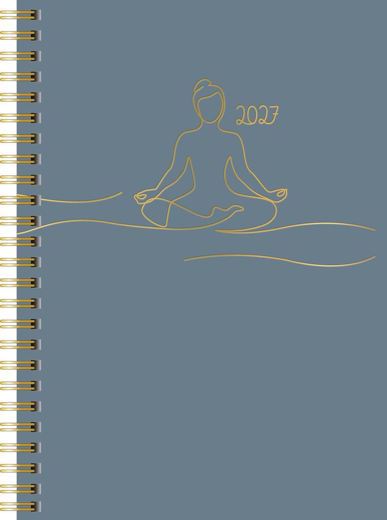 rido/idé 7021407027 Buchkalender Premium Young Line 2027 'Yoga' A5 Papier