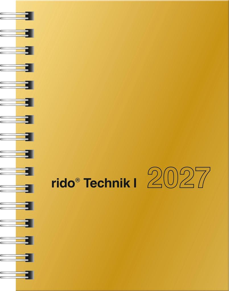 rido/idé 7013121917 Taschenkalender Mod. perfect/Technik I 2027 A6 Karton gold