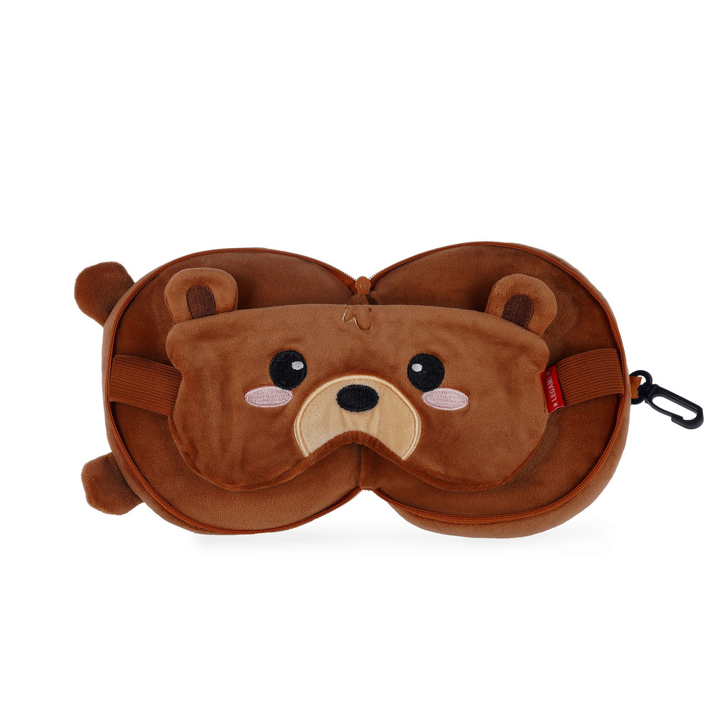 Legami My Travel Buddy - Travel Pillow With Sleep Mask - Teddy Bear