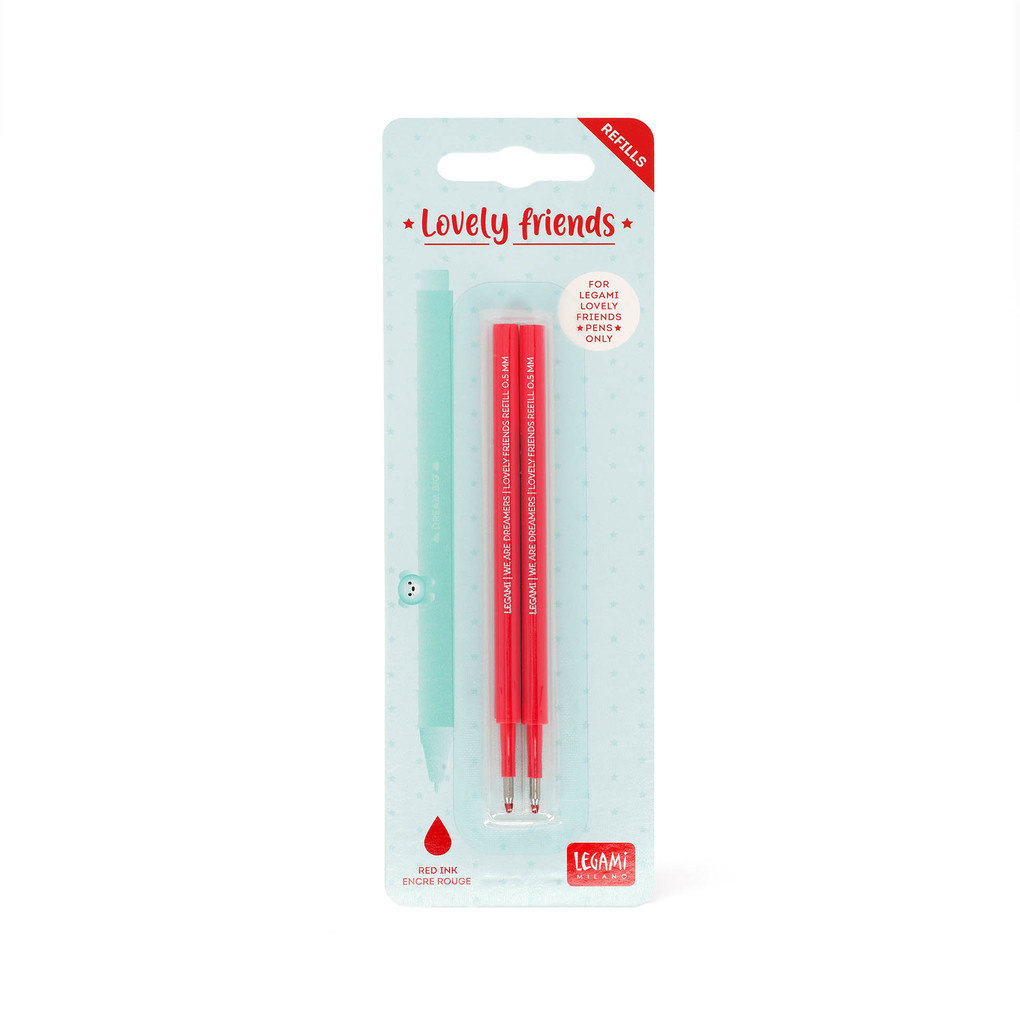 2 Pcs Lovely Friends Refill - 05 Mm - Red Ink