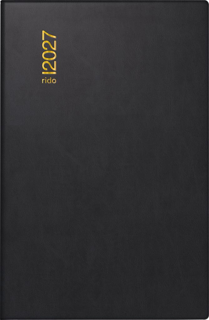 rido/idé 7011002907 Taschenkalender Mod. partner/Industrie I 2027 A7 Kunststoff schwarz
