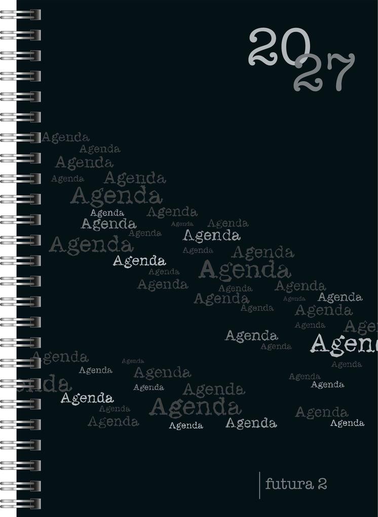 rido/idé 7021105907 Buchkalender Mod. futura 2 2027 A5 Kunststoff schwarz