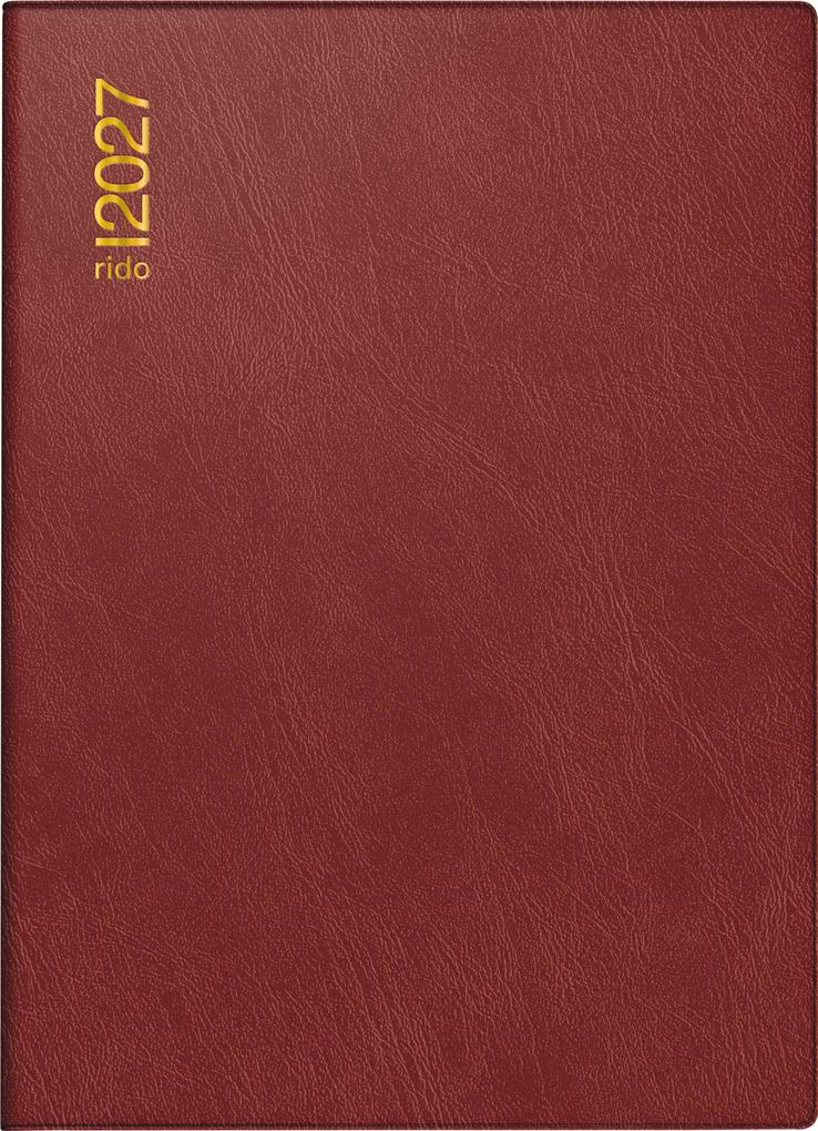 rido/idé 7018242297 Taschenkalender Mod. Technik III 2027 A6 Kunststoff bordeaux