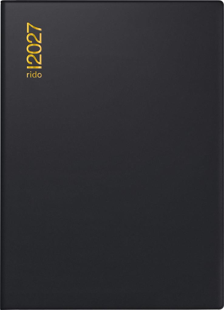 rido/idé 7013202907 Taschenkalender Mod. perfect/Technik I 2027 A6 Kunststoff schwarz