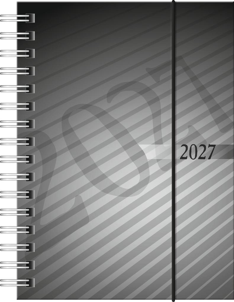 rido/idé 7013102907 Taschenkalender Mod. perfect/Technik I 2027 A6 Kunststoff anthrazit