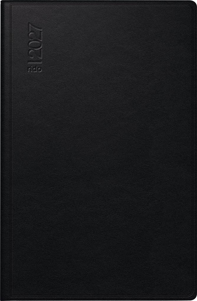 rido/idé 7016168907 Taschenkalender Mod. partner/Industrie I 2027 A7 Leder schwarz