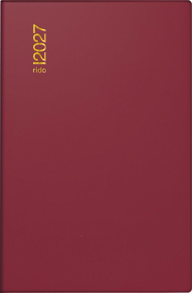 rido/idé 7016212297 Taschenkalender Mod. Industrie II 2027 A7 Kunststoff bordeaux