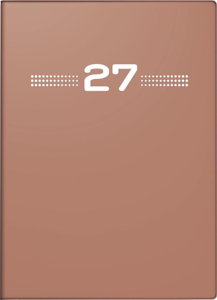 rido/idé 7013202017 Taschenkalender Mod. perfect/Technik I 2027 A6 Kunststoff caramel