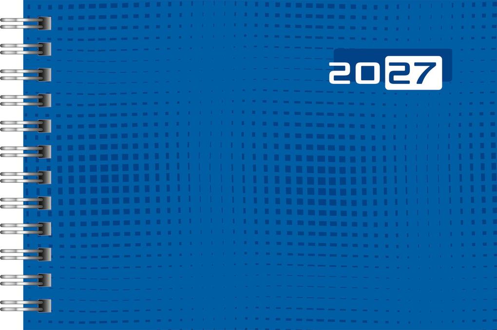 rido/idé 7017107027 Taschenkalender Mod. Septimus 2027 A6 quer Papier blau