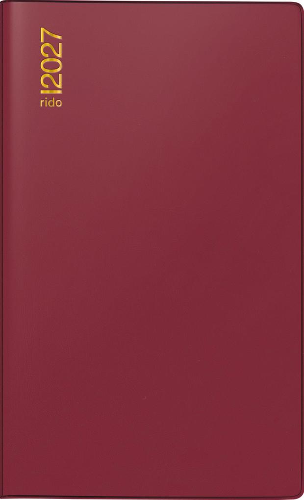 rido/idé 7046892297 Taschenkalender Mod. M-Planer 2027 A6 Kunststoff bordeaux