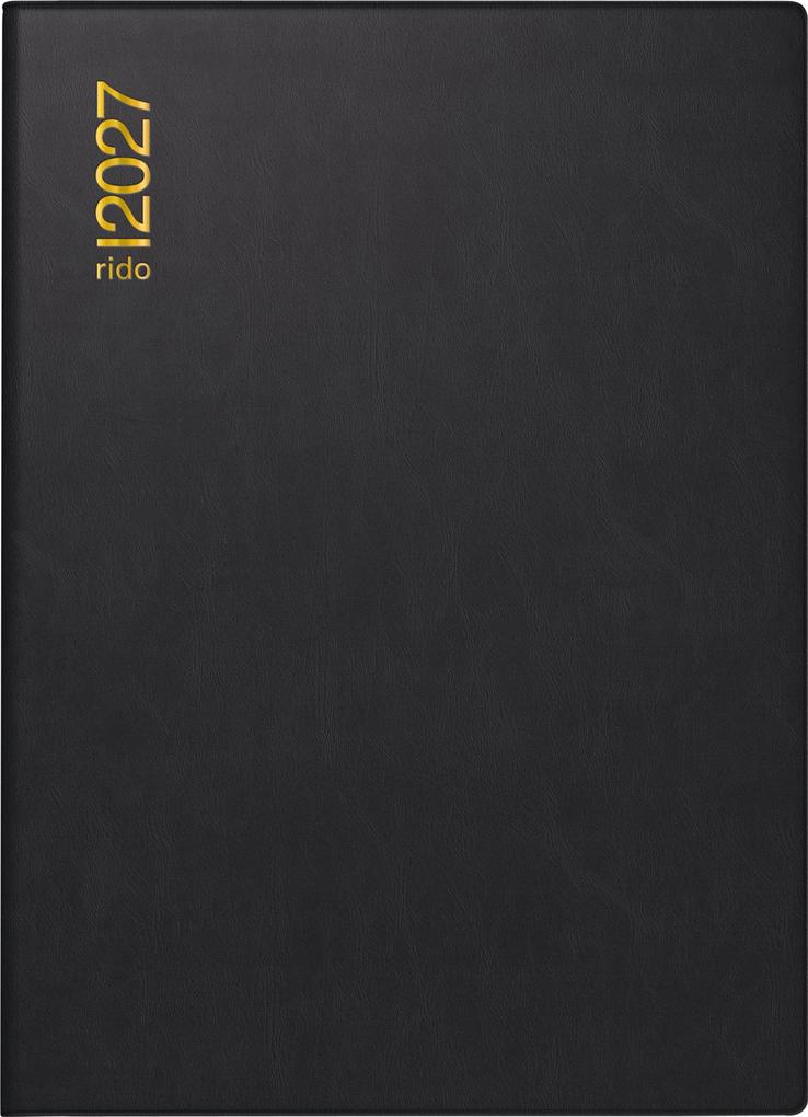 rido/idé 7013002907 Taschenkalender Mod. perfect/Technik I 2027 A6 Kunststoff schwarz
