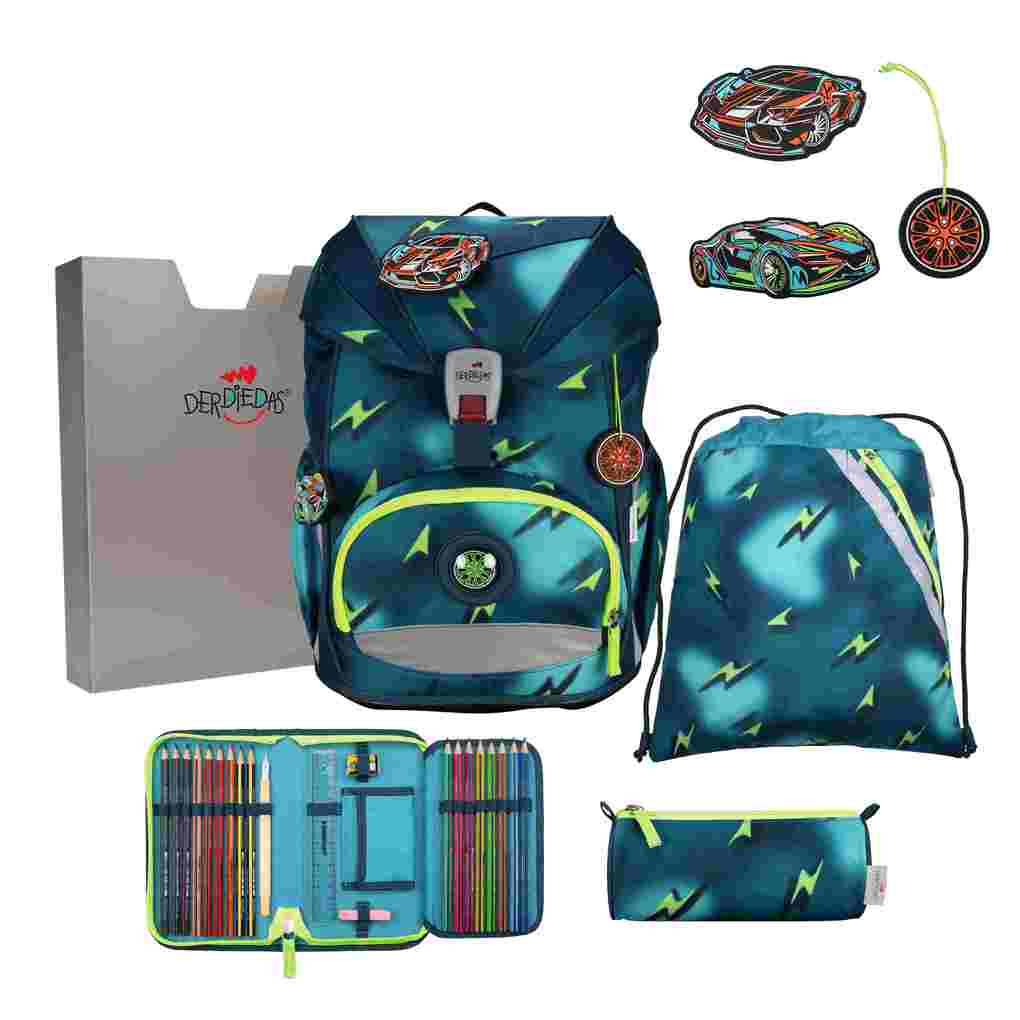 DerDieDas Schulranzen Set ErgoFlex Superlight Schulranzen Set 5tlg Magic Light