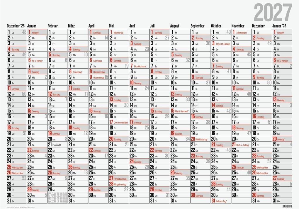 rido/idé 7033660007 Plakatkalender Mod. Office I 2027 980×685 mm