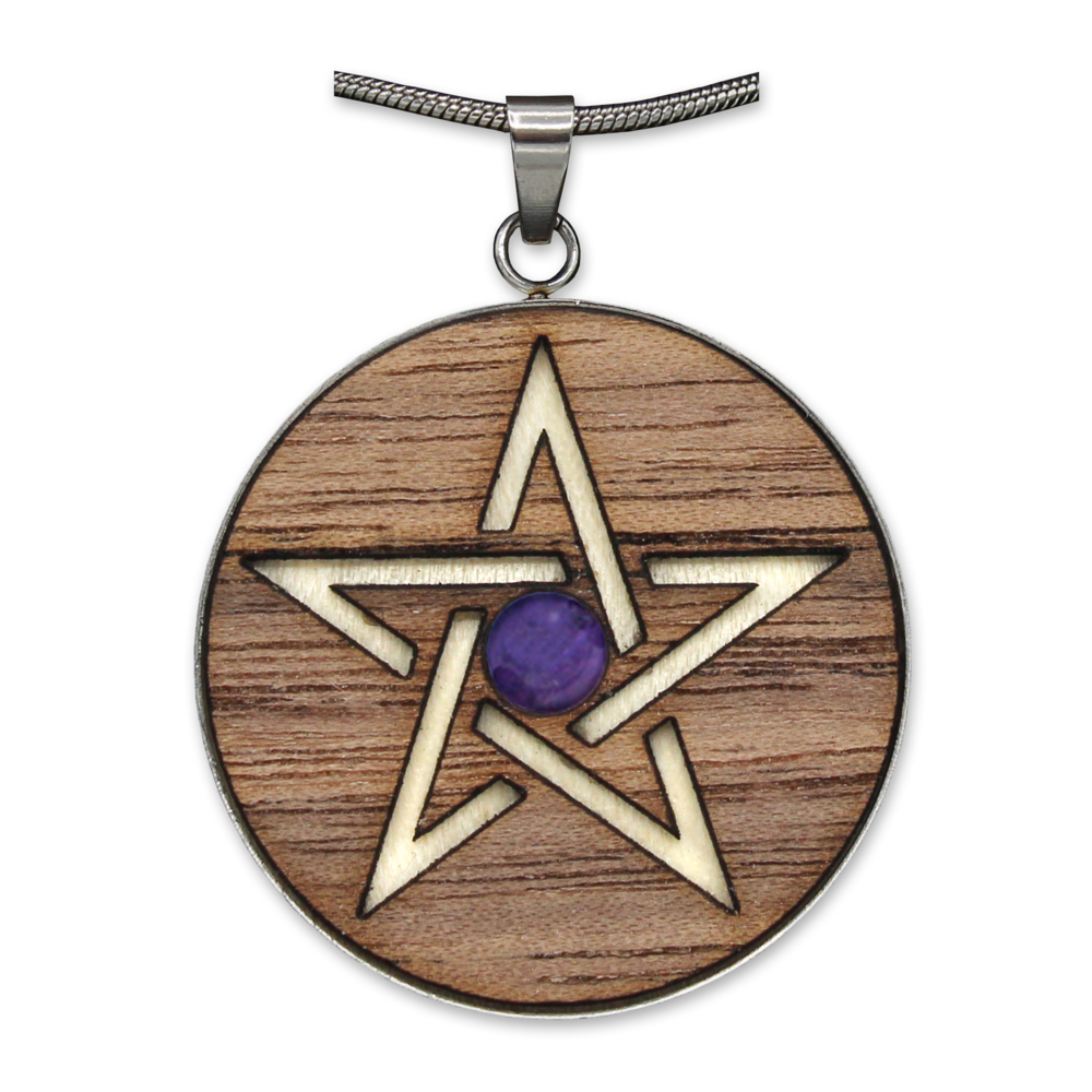 Edelstein 'Waldzeichen' Amethyst Pentagramm