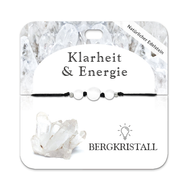 Bergkristall Armband mit 3 Edelsteinperlen