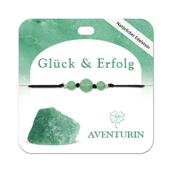 Aventurin Armband mit 3 Edelsteinperlen