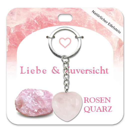 Rosenquarz Herz Schlüsselanhänger