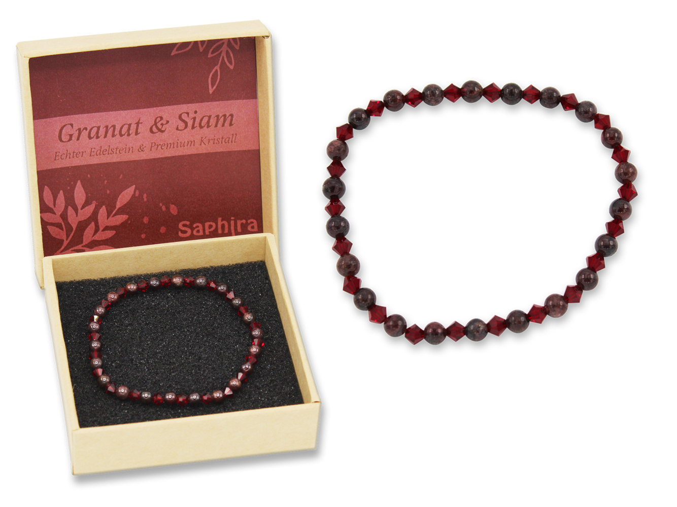 Granat Saphira Edelsteinarmband