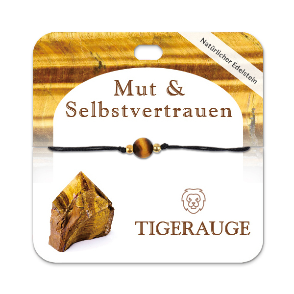 Tigerauge Armband mit 1 Edelsteinperle