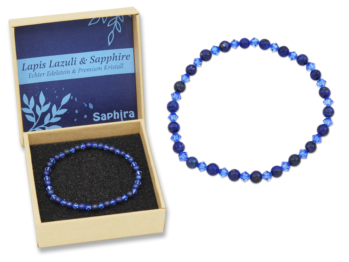 Lapislazuli Saphira Edelsteinarmband