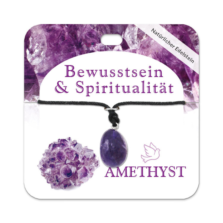 Amethyst Trommelstein Kette