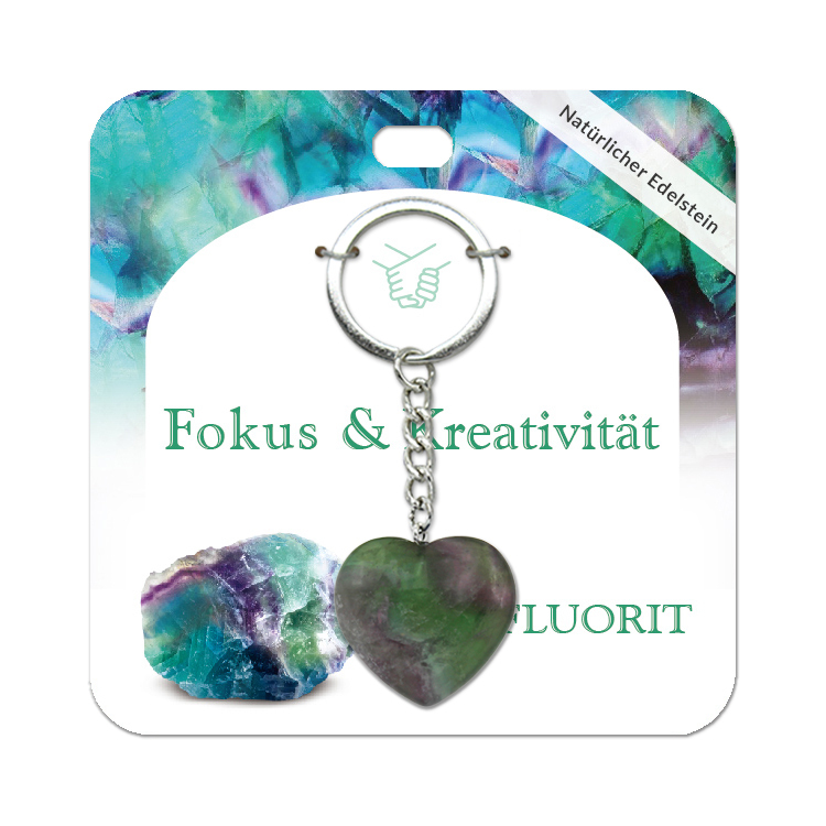 Fluorit Herz Schlüsselanhänger