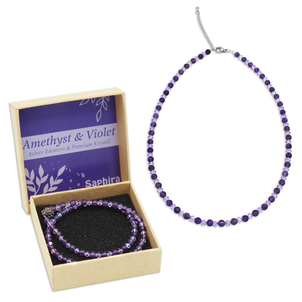 Amethyst Saphira Edelsteinkette