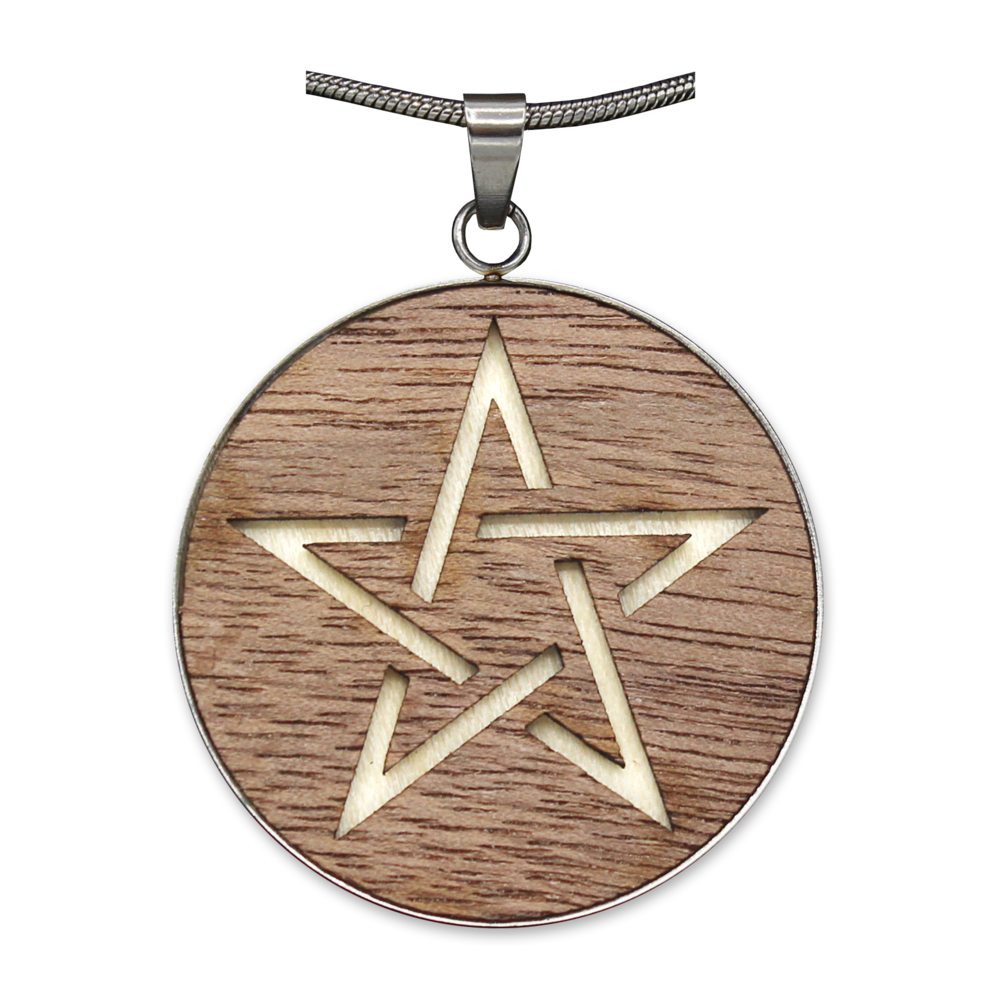 Holzschmuck 'Waldzeichen' Pentagramm