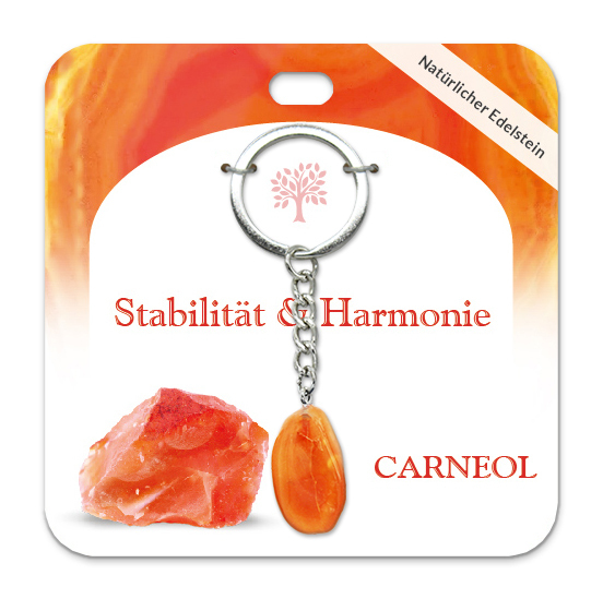 Carneol Trommelstein Schlüsselanhänger