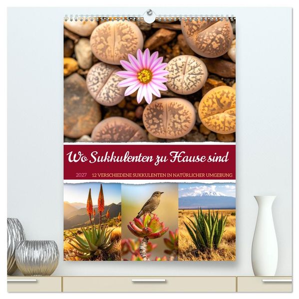 Wo Sukkulenten zu Hause sind (hochwertiger Premium Wandkalender 2027 DIN A2 hoch) Kunstdruck in Hochglanz