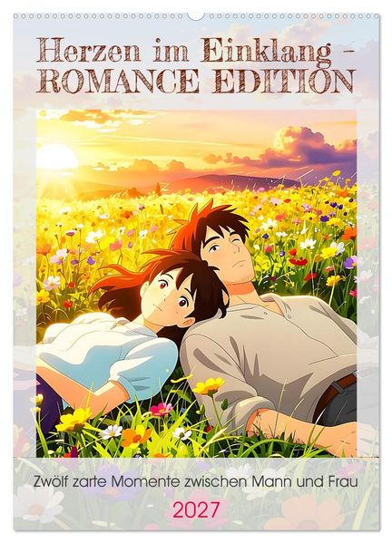 Herzen im Einklang - ROMANCE EDITION (Wandkalender 2027 DIN A2 hoch) CALVENDO Monatskalender