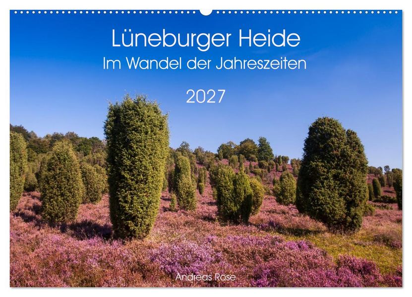 Lüneburger Heide - Im Wandel der Jahreszeiten (Wandkalender 2027 DIN A2 quer) CALVENDO Monatskalender