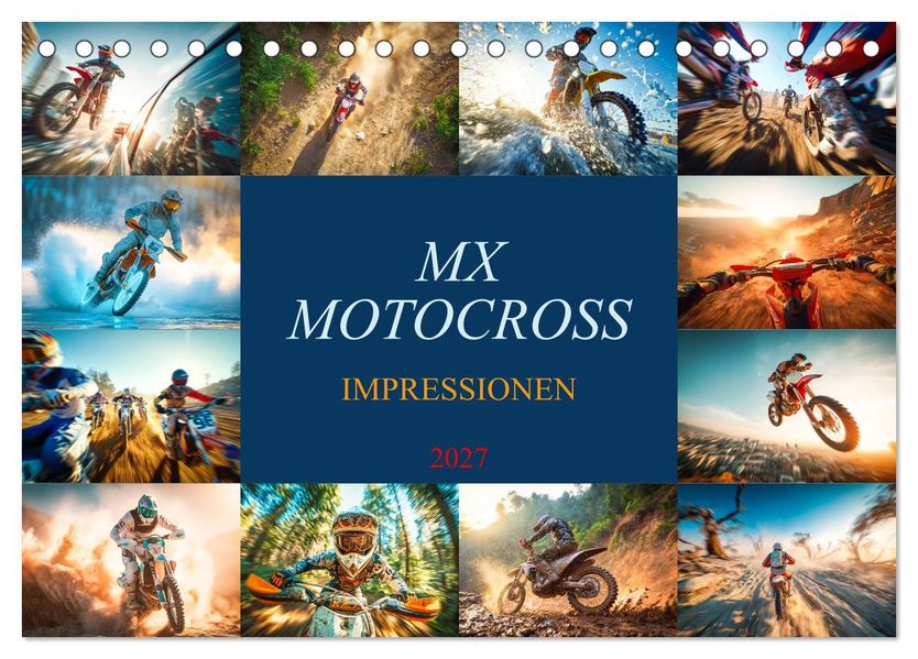 MX - Motocross - Impressionen (Tischkalender 2027 DIN A5 quer) CALVENDO Monatskalender