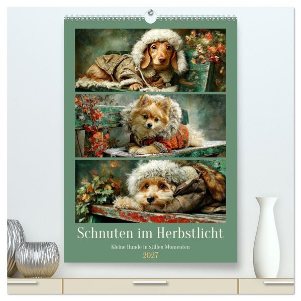Schnuten im Herbstlicht. Kleine Hunde in stillen Momenten (hochwertiger Premium Wandkalender 2027 DIN A2 hoch) Kunstdruck in Hochglanz