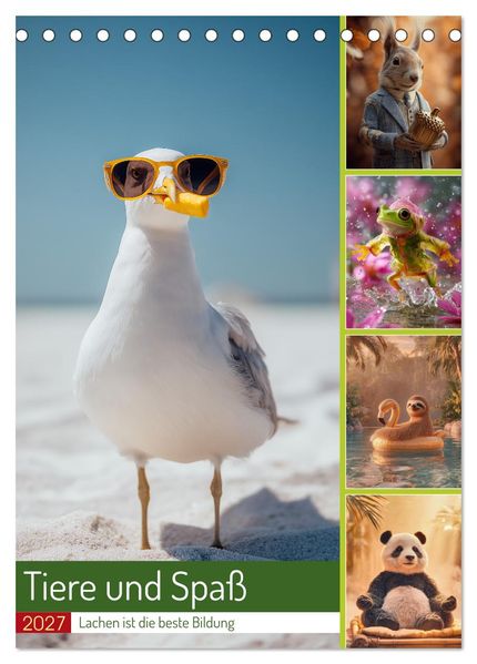 Tiere und Spaß (Tischkalender 2027 DIN A5 hoch) CALVENDO Monatskalender
