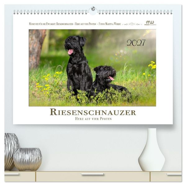 Riesenschnauzer - Herz auf vier Pfoten (hochwertiger Premium Wandkalender 2027 DIN A2 quer) Kunstdruck in Hochglanz