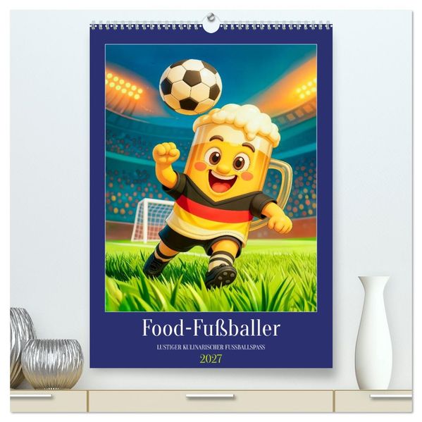 FoodFußballer - Lustiger kulinarischer Fußballspaß (hochwertiger Premium Wandkalender 2027 DIN A2 hoch) Kunstdruck in Hochglanz
