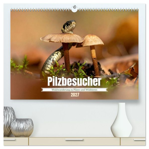 Pilzbesucher (hochwertiger Premium Wandkalender 2027 DIN A2 quer) Kunstdruck in Hochglanz