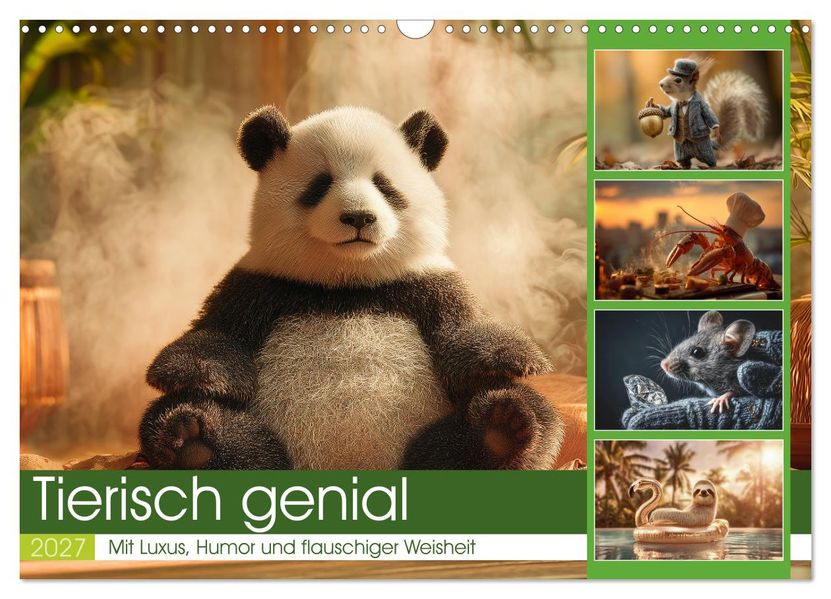 Tierisch genial (Wandkalender 2027 DIN A3 quer) CALVENDO Monatskalender