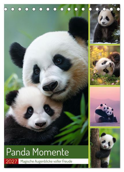 Panda Momente (Tischkalender 2027 DIN A5 hoch) CALVENDO Monatskalender