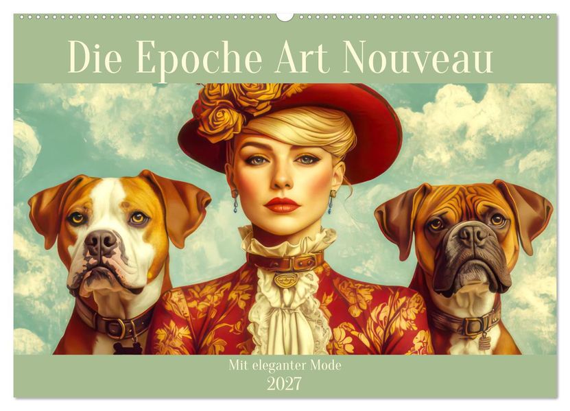 Die Epoche Art Nouveau - Mit eleganter Mode (Wandkalender 2027 DIN A2 quer) CALVENDO Monatskalender