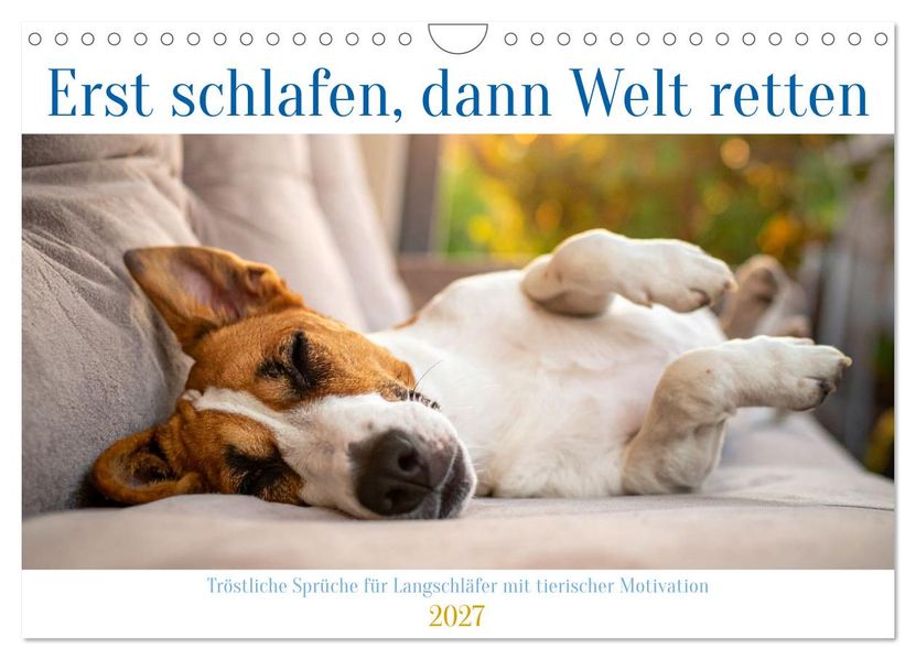 Erst schlafen dann Welt retten (Wandkalender 2027 DIN A4 quer) CALVENDO Monatskalender