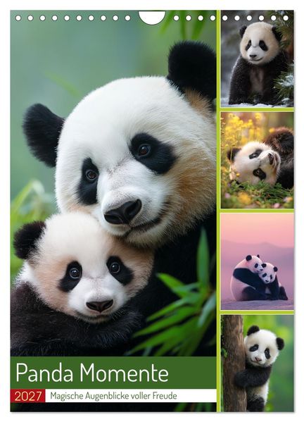 Panda Momente (Wandkalender 2027 DIN A4 hoch) CALVENDO Monatskalender