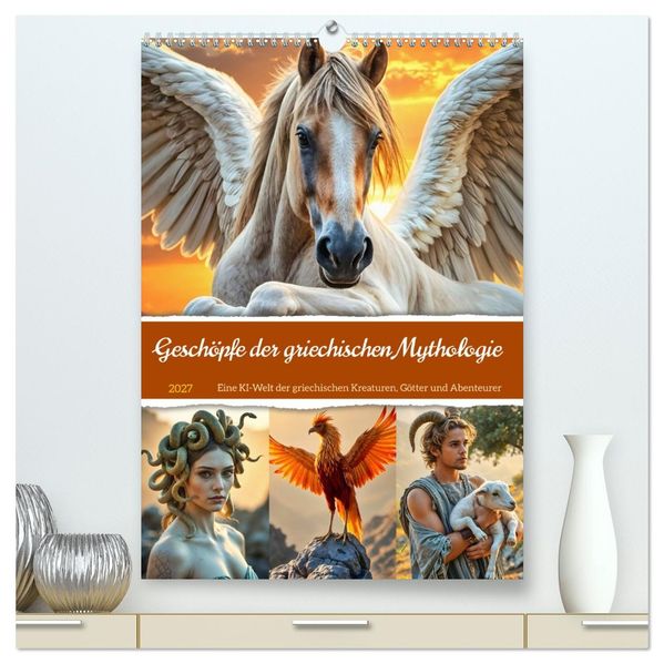 Geschöpfe der griechischen Mythologie - Eine KI-Welt der griechischen Götter Kreaturen und Abenteurer (hochwertiger Premium Wandkalender 2027 DIN A2 hoch) Kunstdruck in Hochglanz