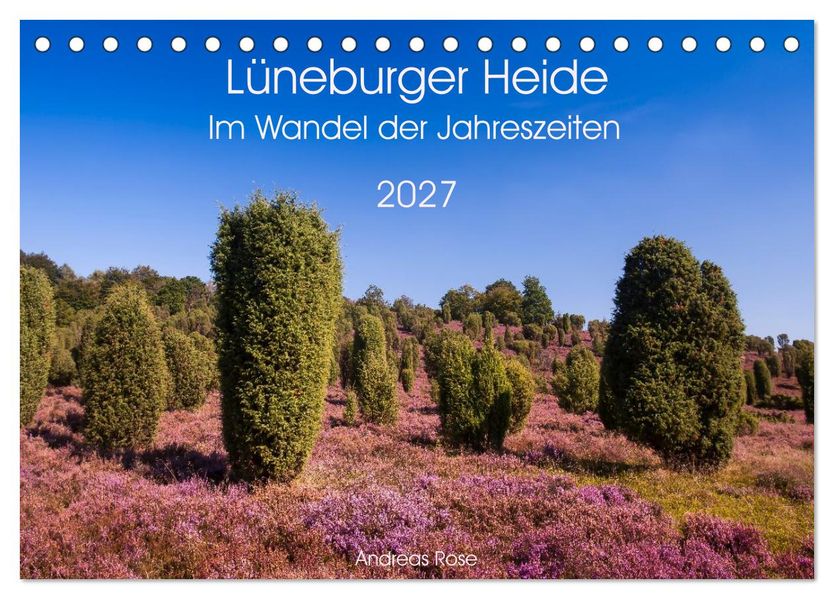 Lüneburger Heide - Im Wandel der Jahreszeiten (Tischkalender 2027 DIN A5 quer) CALVENDO Monatskalender