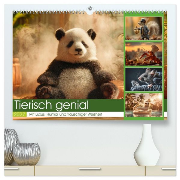 Tierisch genial (hochwertiger Premium Wandkalender 2027 DIN A2 quer) Kunstdruck in Hochglanz